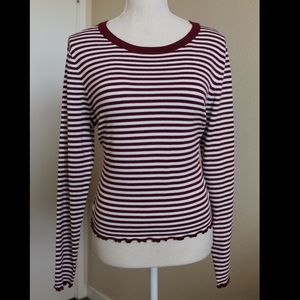 Stripped Long Sleeve Crop Top